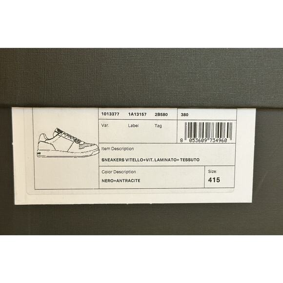 Versace Medusa Men’s Black/Silver Leather Sneakers 8.5 US (41.5) 1013377 IT NIB - Picture 15 of 15